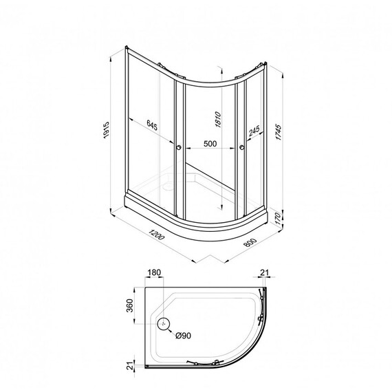 Душевое ограждение Triton Коралл 120x80 см L Щ0000061780, белый/мозаика фото 7