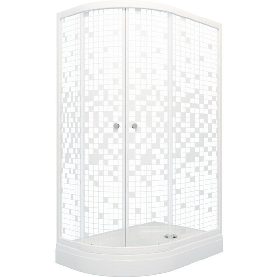 Душевое ограждение Triton Коралл 120x80 см R Щ0000061781, белый/мозаика фото 