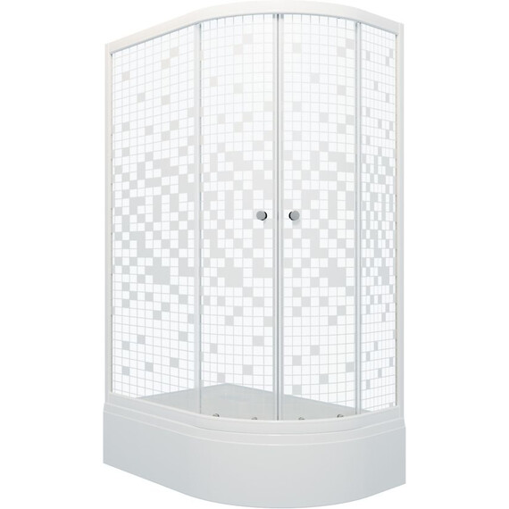 Душевое ограждение Triton Коралл 120x80 см L Щ0000061782, белый/мозаика фото 
