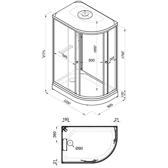 Душевая кабина Тритон Коралл 120x80 см L Щ0000061817, белый/мозаика фото 15
