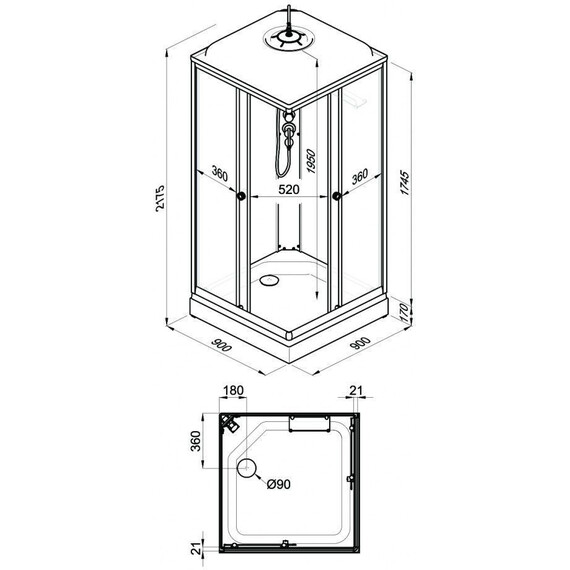 Душевая кабина Тритон Вельвет 90x90 см Щ0000061852, белый/матовое фото 15