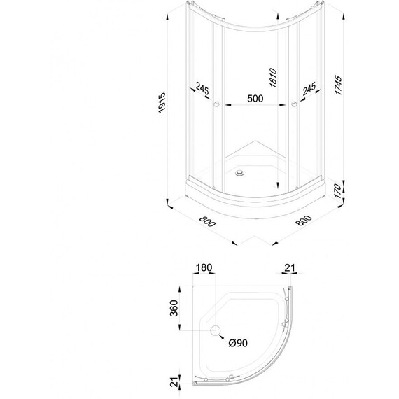 Душевое ограждение Triton Вельвет 80x80 см Щ0000064624, белый/матовое фото 9