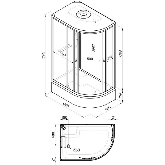 Душевая кабина Тритон Коралл 120x80 см L Щ0000068947, белый/узор фото 17