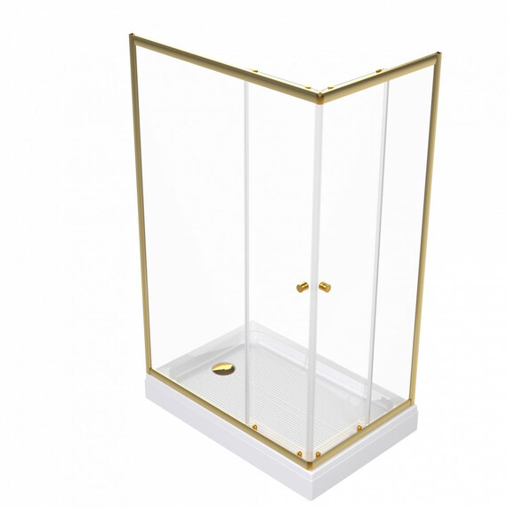Душевое ограждение Triton Вента 120x80 см Щ0000073919, золото/прозрачное фото 2