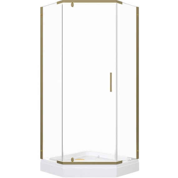 Душевое ограждение Triton Дека 100x100 см Щ0000073924, золото/прозрачное фото 