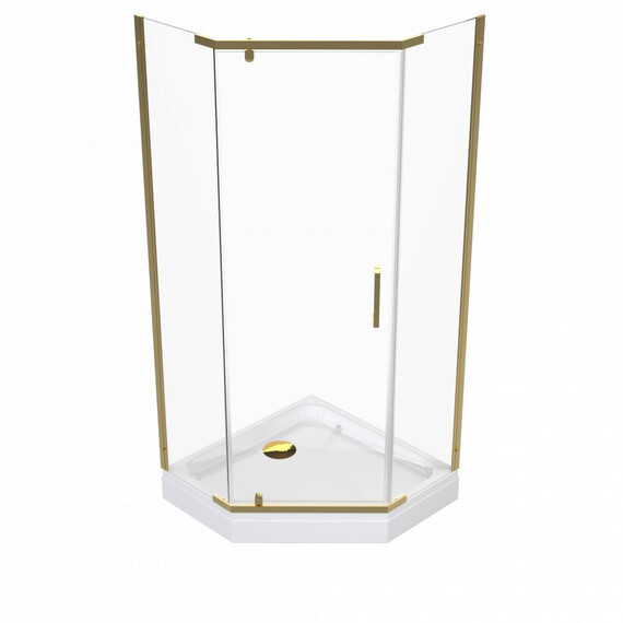 Душевое ограждение Triton Дека 100x100 см Щ0000073924, золото/прозрачное фото 2