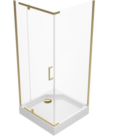 Душевое ограждение Triton Терра 90x90 см Щ0000073931, золото/прозрачное фото 2