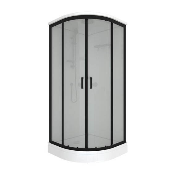 Душевая кабина Тритон Прайм 90x90 см Щ0000076117, чёрный/матовое фото 