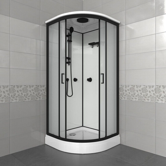 Душевая кабина Тритон Прайм 90x90 см Щ0000076117, чёрный/матовое фото 4
