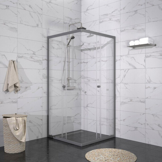 Душевое ограждение Triton Вента 90x90 см Щ0000076258, графит/прозрачное фото 6