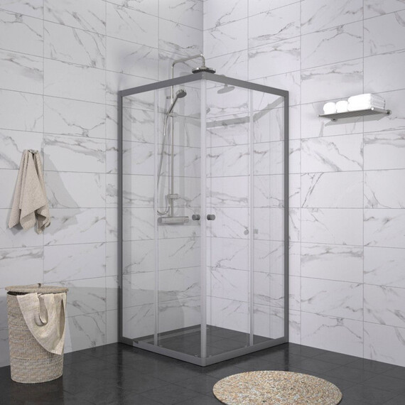 Душевое ограждение Triton Вента 90x90 см Щ0000076258, графит/прозрачное фото 4