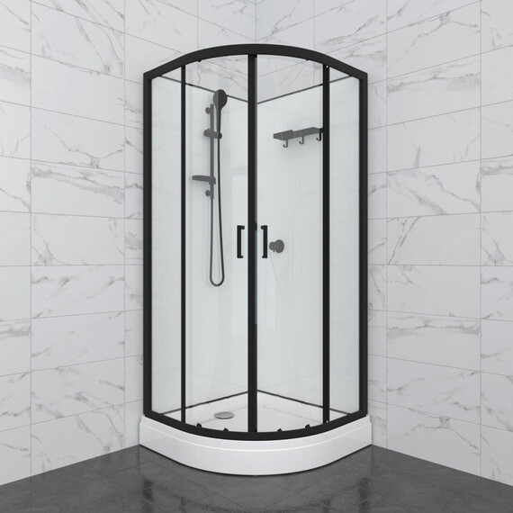 Душевая кабина Тритон Прайм 90x90 см Щ0000077366, чёрный/прозрачное фото 3