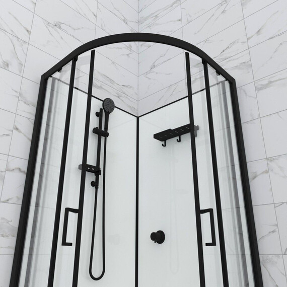 Душевая кабина Тритон Прайм 90x90 см Щ0000077366, чёрный/прозрачное фото 4