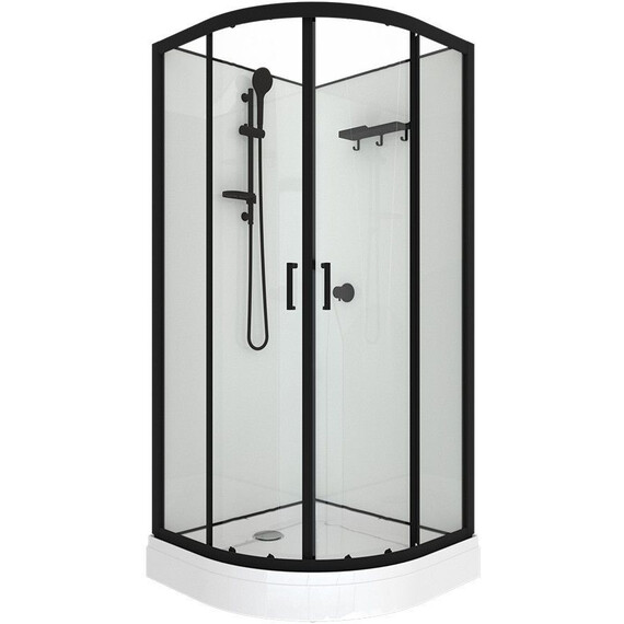 Душевая кабина Тритон Прайм 90x90 см Щ0000077366, чёрный/прозрачное фото 2