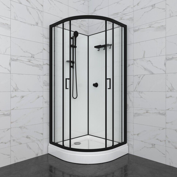 Душевая кабина Тритон Прайм 90x90 см Щ0000077366, чёрный/прозрачное фото 6