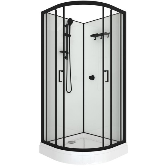 Душевая кабина Тритон Прайм 90x90 см Щ0000077366, чёрный/прозрачное фото 