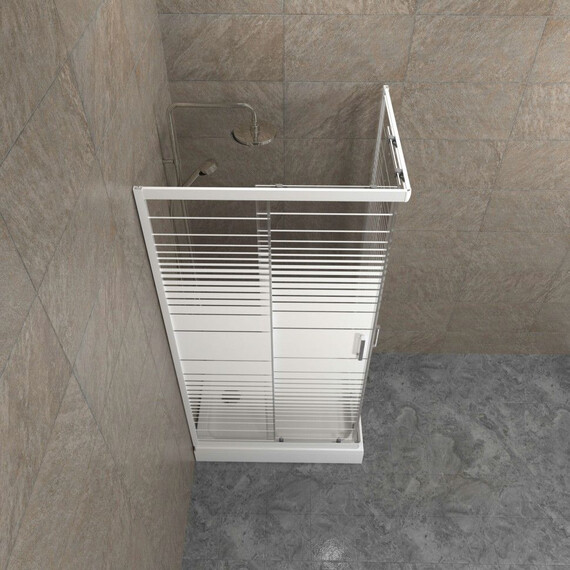 Душевое ограждение Triton Фьюжн 100x80 см Щ0000078656, белый/полосы фото 3