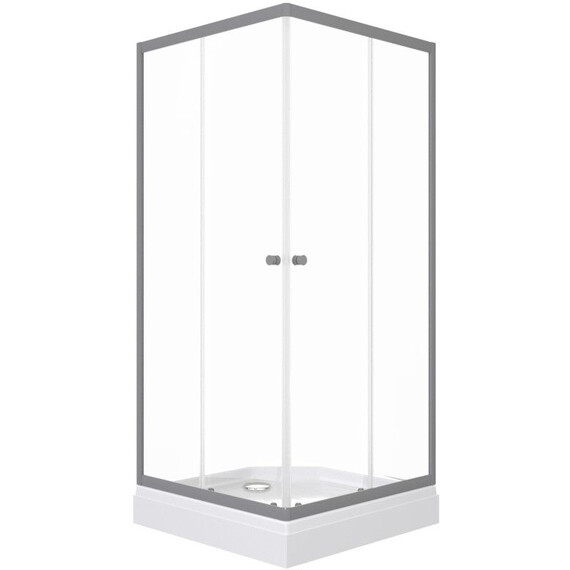 Душевое ограждение Triton Вента 100x100 см Щ0000079307, графит/прозрачное фото 2