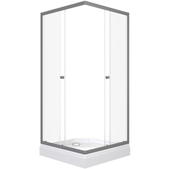 Душевое ограждение Triton Вента 100x100 см Щ0000079307, графит/прозрачное фото 