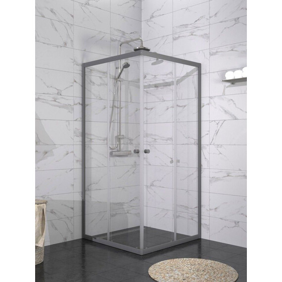 Душевое ограждение Triton Вента 100x100 см Щ0000079316, графит/прозрачное фото 3