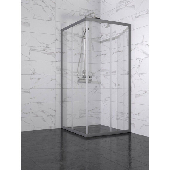 Душевое ограждение Triton Вента 100x100 см Щ0000079316, графит/прозрачное фото 4