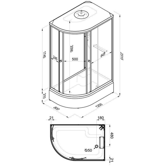 Душевая кабина Тритон Коралл 120x80 см R Щ0000061820, белый/мозаика фото 16