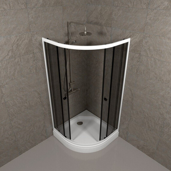 Душевое ограждение Triton Грэй 90x90 см Щ0000066464, белый/тонированное фото 6