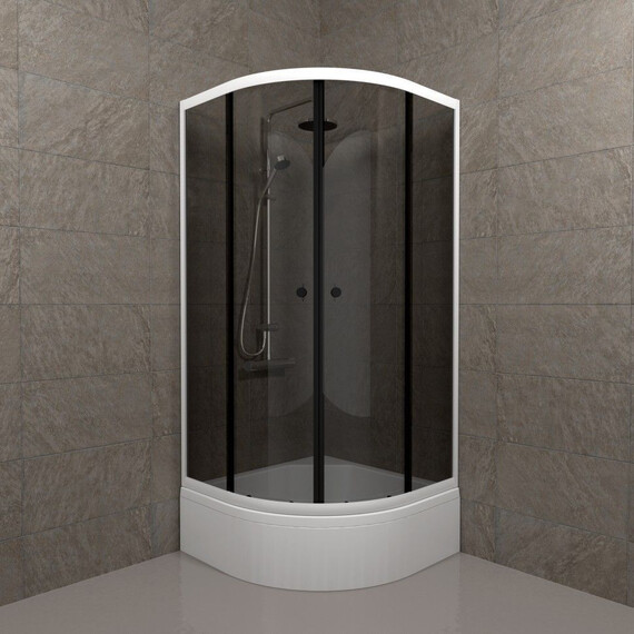 Душевое ограждение Triton Грэй 90x90 см Щ0000066465, белый/тонированное фото 3