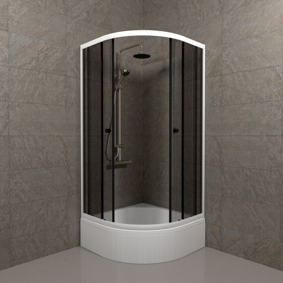 Душевое ограждение Triton Грэй 90x90 см Щ0000066465, белый/тонированное фото 4