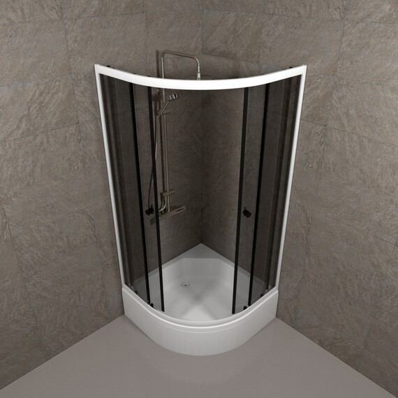 Душевое ограждение Triton Грэй 90x90 см Щ0000066465, белый/тонированное фото 5