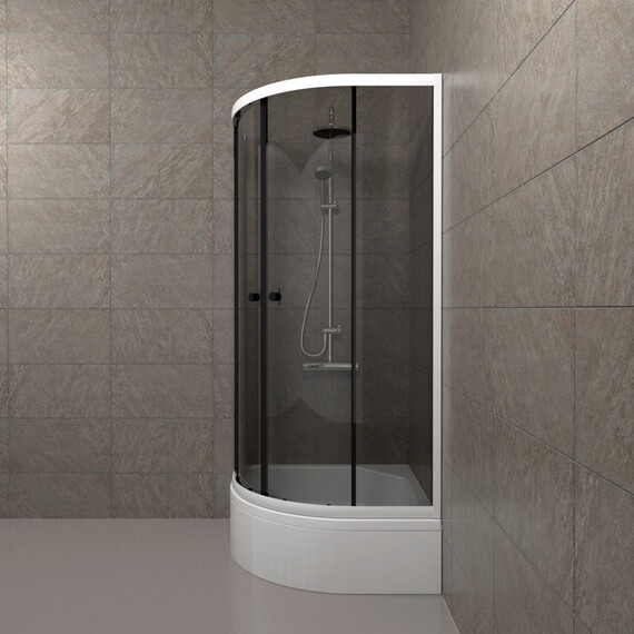 Душевое ограждение Triton Грэй 90x90 см Щ0000066465, белый/тонированное фото 7