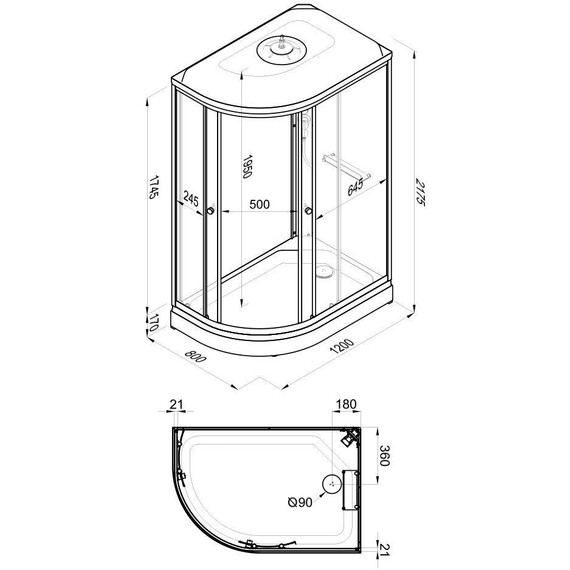Душевая кабина Тритон Коралл 120x80 см R Щ0000068946, белый/матовое фото 16