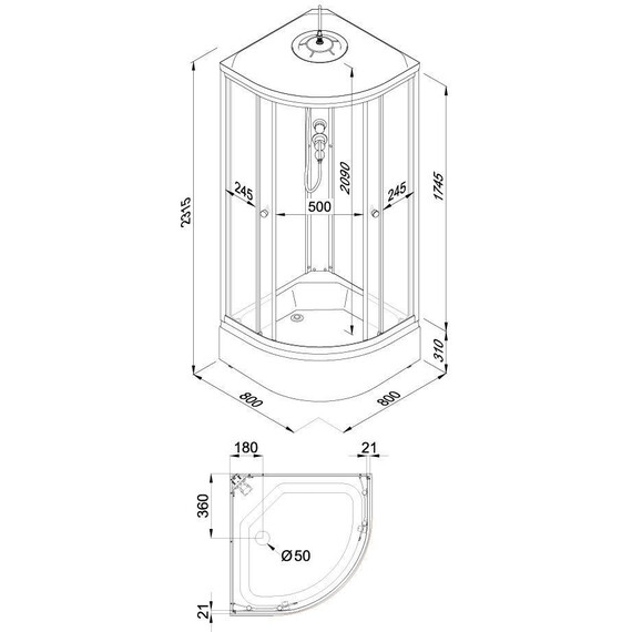 Душевая кабина Тритон Ультра 80x80 см Щ0000072615, белый/матовое фото 12
