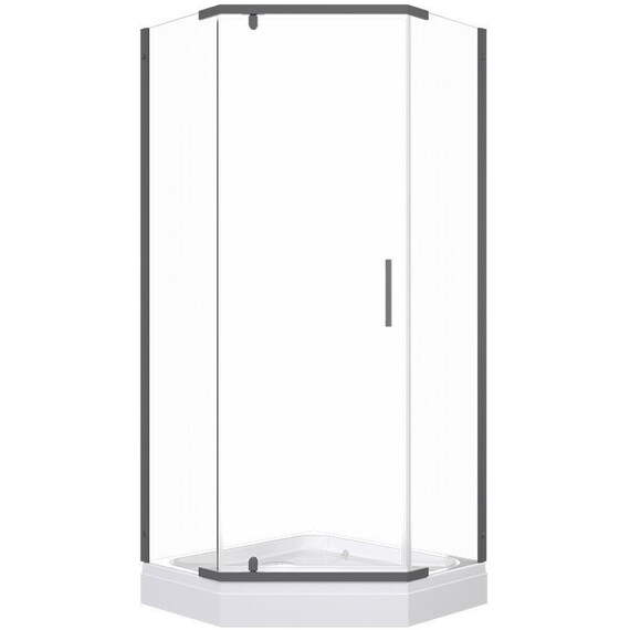 Душевое ограждение Triton Дека 90x90 см Щ0000073925, графит/прозрачное фото 