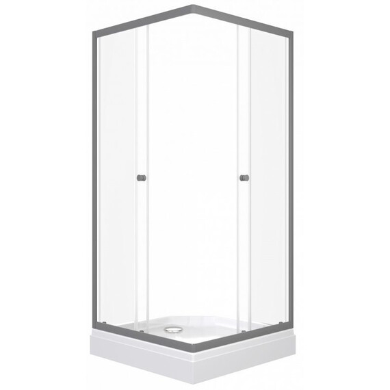 Душевое ограждение Triton Вента 90x90 см Щ0000076257, графит/прозрачное фото 