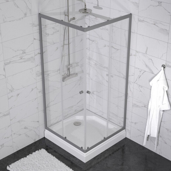 Душевое ограждение Triton Вента 90x90 см Щ0000076257, графит/прозрачное фото 5