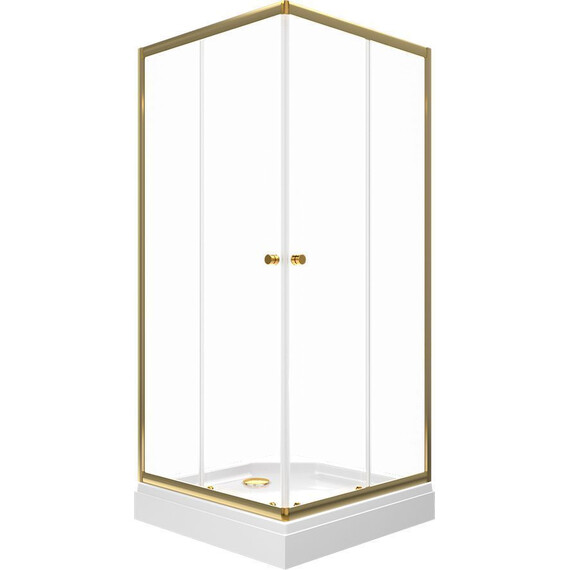 Душевое ограждение Triton Вента 90x90 см Щ0000076255, золото/прозрачное фото 2