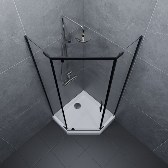 Душевое ограждение Triton Дека 100x100 см Щ0000062933, чёрный/прозрачное фото 3