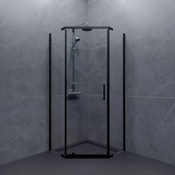 Душевое ограждение Triton Дека 100x100 см Щ0000062934, чёрный/прозрачное фото 2