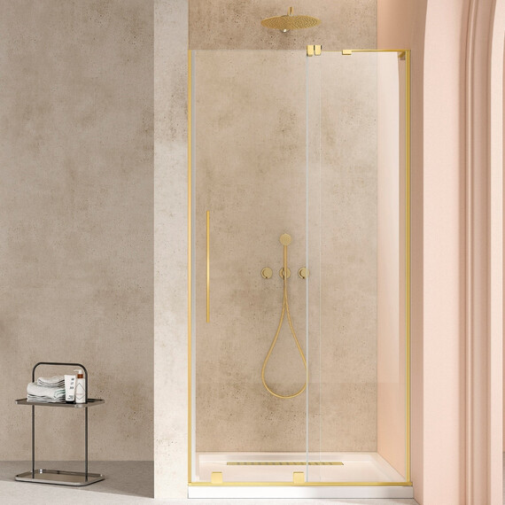 Душевая дверь Vincea Walk-In 120 см VDS-4WSL120CLG-R (стекло 8 мм) брашированное золото/прозрачное фото 