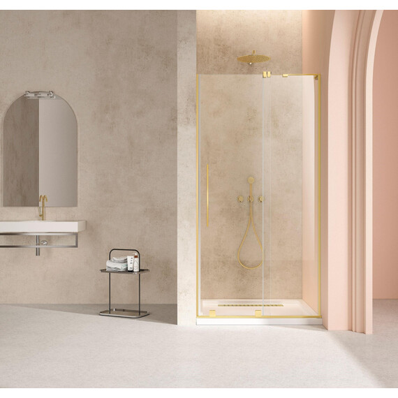 Душевая дверь Vincea Walk-In 120 см VDS-4WSL120CLG-R (стекло 8 мм) брашированное золото/прозрачное фото 2