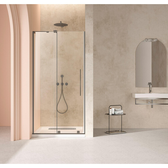 Душевая дверь Vincea Walk-In 120 см VDS-4WSL120CLGM-L (стекло 8 мм) вороненая сталь/прозрачное фото 2