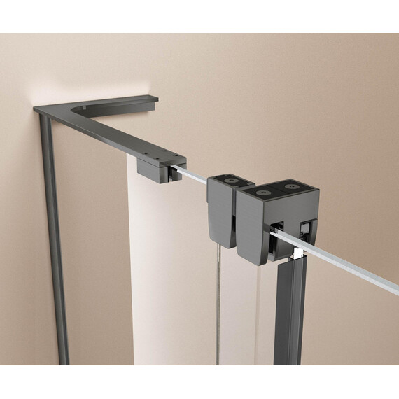 Душевая дверь Vincea Walk-In 120 см VDS-4WSL120CLGM-L (стекло 8 мм) вороненая сталь/прозрачное фото 3