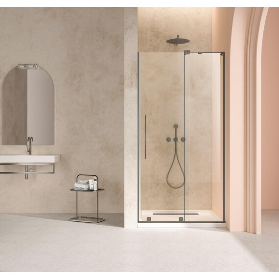 Душевая дверь Vincea Walk-In 120 см VDS-4WSL120CLGM-R (стекло 8 мм) вороненая сталь/прозрачное фото 2