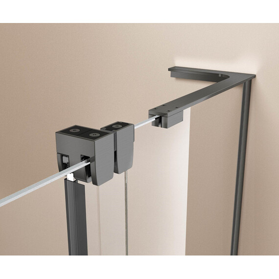 Душевая дверь Vincea Walk-In 120 см VDS-4WSL120CLGM-R (стекло 8 мм) вороненая сталь/прозрачное фото 3