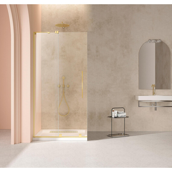 Душевая перегородка Vincea Walk-In 120 см VSW-4WSL120CLG-L (стекло 8 мм) брашированное золото/прозрачное фото 2