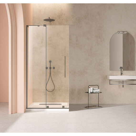 Душевая перегородка Vincea Walk-In 120 см VSW-4WSL120CLGM-L (стекло 8 мм) вороненая сталь/прозрачное фото 2