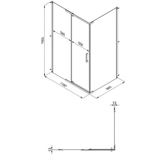 Душевое ограждение Triton Терра 120x90 см Щ0000072197, хром/прозрачное фото 7