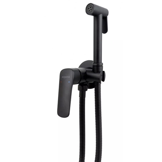 Набор для гигиенического душа Aquatek Вега AQ1019MB, чёрный матовый фото 