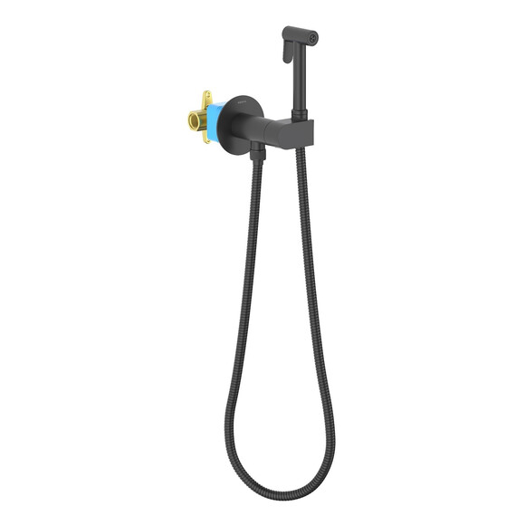 Гигиенический душ Aquatek Оберон AQ1024MB (со скрытой частью и с прогрессивным картриджем) чёрный матовый фото 